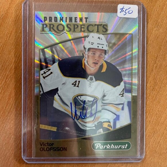 2019-20 Parkhurst Prominent Prospects Autographs Gold #PP11 Victor Olofsson - Picture 1 of 2